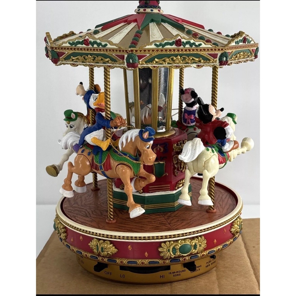 Vintage 1996 Mr. Christmas Disney A Mickey Holiday Go Round Carousel 50 Songs - Picture 3 of 11